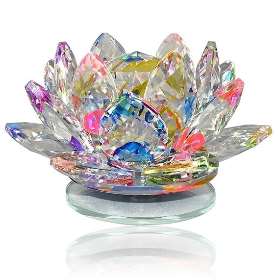 lotus-1 Crystal Flower Feng Shui Vastu Products Showpiece - Image 1