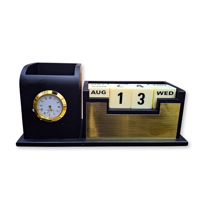 pen-holder-1 Pen holder with Clock & Calendar - Image 1