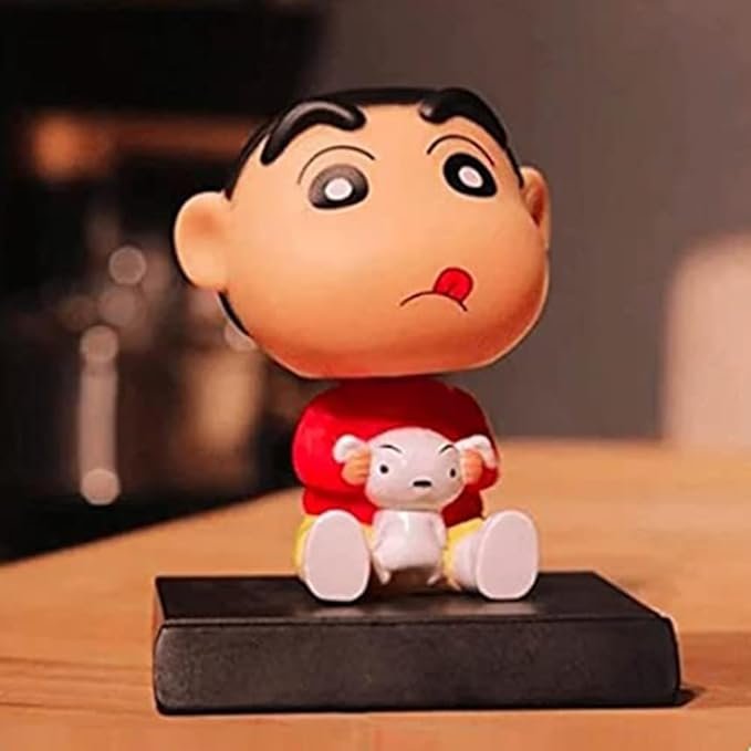 shinchan_1_ Bobblehead with Mobile Holder for Car Dashboard, Office Desk & Study Table - Shinchan - Image 1
