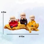 3 Baby Monks Sitting On Tree - Image 2